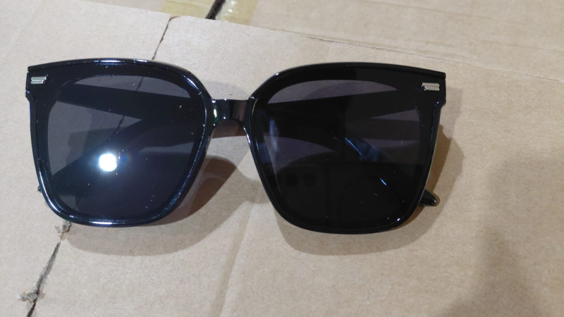 Classic Black Oversized Square Sunglasses - Silver Trim